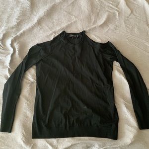 Theory Toleema Crepe Knit Sweater Black size Medium